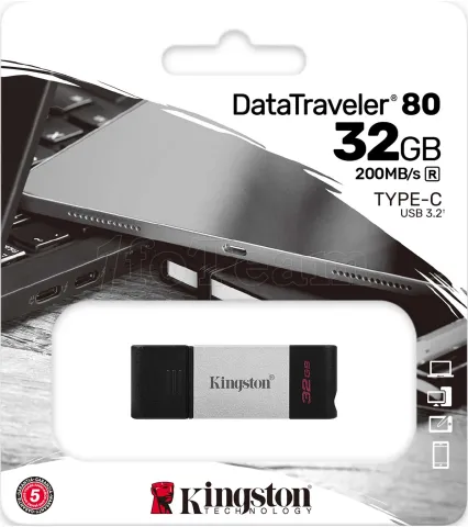 Photo de Clé USB 3.2 Type C Kingston DataTraveler 80 - 32Go