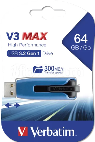 Photo de Clé USB 3.2 Verbatim Store'N'Go - 64Go (Bleu)