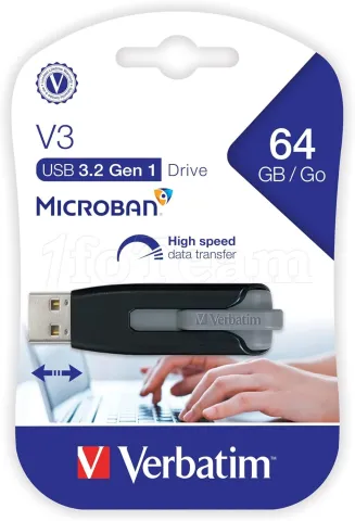 Photo de Clé USB 3.2 Verbatim Store'N'Go - 64Go (Noir)