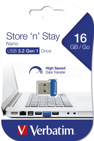 Photo de Clé USB 3.2 Verbatim Store'n'Stay - 16Go (Bleu)