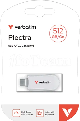 Photo de Clé USB-C 3.2 Verbatim Plectra - 512Go (Blanc)