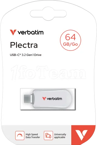 Photo de Clé USB-C 3.2 Verbatim Plectra - 64Go (Blanc)