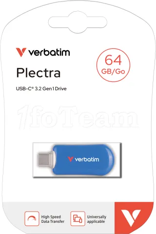 Photo de Clé USB-C 3.2 Verbatim Plectra - 64Go (Bleu)