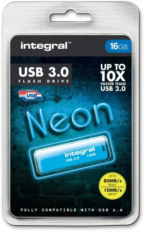 Photo de Clé USB Integral Néon 16 Go USB 3.0 (Bleu)