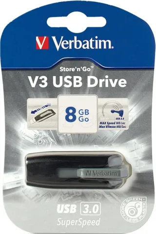Photo de Clé USB Verbatim Store'N'Go 8Go USB 3.0 (Noir)