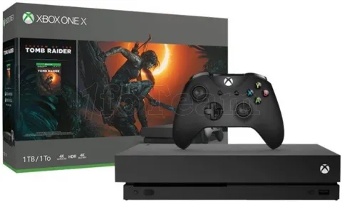 Photo de Console Microsoft Xbox One X 1To avec jeu Shadow Of The Tomb Raider (Noir)