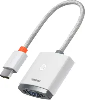 Photo de Convertisseur Baseus Lite HDMI mâle (Type A) 1.2 vers VGA femelle (D-sub DE-15) et jack 3,5mm (Blanc)