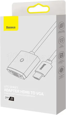 Photo de Convertisseur Baseus Lite HDMI mâle (Type A) 1.2 vers VGA femelle (D-sub DE-15) et Jack 3,5mm femelle (Noir)