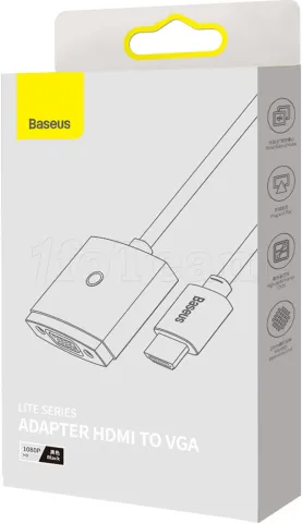 Photo de Convertisseur Baseus Lite HDMI mâle (Type A) 1.2 vers VGA femelle (D-sub DE-15) (Noir)