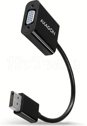 Photo de Convertisseur DisplayPort Axagon vers VGA femelle (D-sub DE-15) 20cm (Noir)