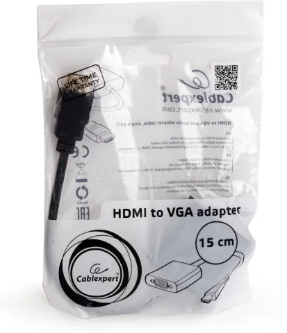 Photo de Convertisseur Gembird HDMI mâle (Type A) 1.2 vers VGA femelle (D-sub DE-15) et Jack 3,5mm femelle (Noir)