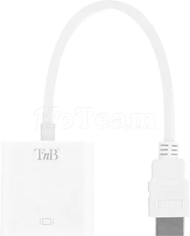 Photo de Convertisseur T'nB  HDMI mâle 1.2 vers VGA femelle (D-sub DE-15) 10cm (Blanc)