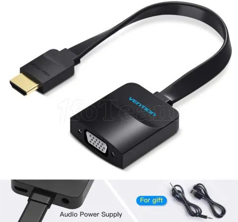 Photo de Convertisseur Vention HDMI 1.4 vers VGA (D-sub DE-15) 15cm M/F (Noir)