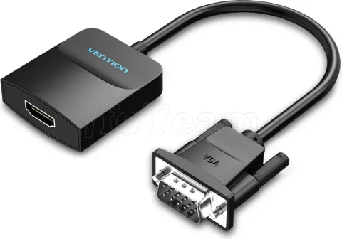 Photo de Convertisseur Vention VGA mâle vers HDMI femelle + Jack 3.5mm 1m (Noir)