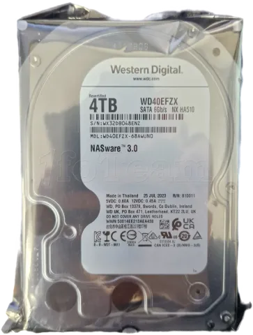 Photo de Disque 3,5" Western Red Plus 4To (WD40EFZX) - SN WX32DB048ENZ - ID 195907