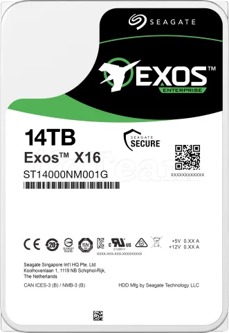 Photo de Disque Dur 3,5" Seagate Exos X16 14To  - S-ATA