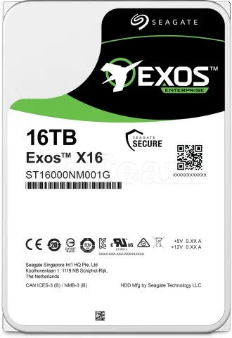 Photo de Disque Dur 3,5" Seagate Exos X16 16To  - S-ATA