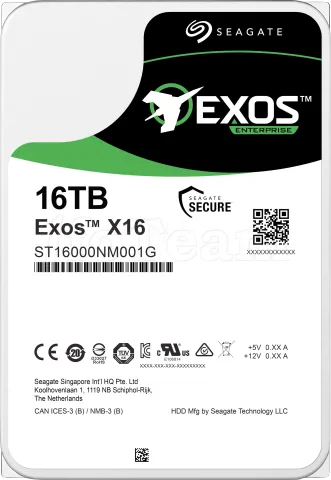 Photo de Disque Dur 3,5" Seagate Exos X18 16To  - S-ATA