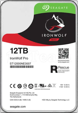 Photo de Disque Dur 3,5" Seagate IronWolf Pro 12To - S-ATA