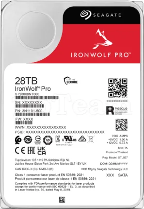 Photo de Disque Dur 3,5" Seagate IronWolf Pro 28To - S-ATA