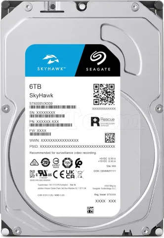 Photo de Disque Dur 3,5" Seagate SkyHawk 6To 256Mo - S-ATA