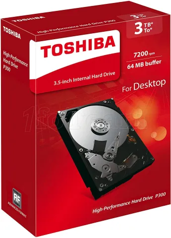 Photo de Disque Dur 3,5" Toshiba P300 3To  - S-ATA (Boîte)