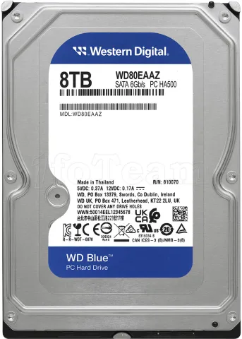 Photo de Disque dur 3.5" Western Digital Blue 8To 256Mo - S-ATA