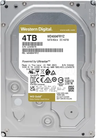 Photo de Disque Dur 3,5" Western Digital Gold Enterprise 4To - S-ATA