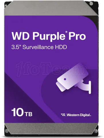 Photo de Disque Dur 3,5" Western Digital Purple Pro 10To 512Mo - S-ATA