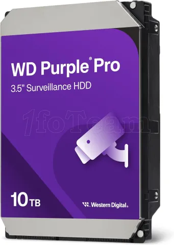 Photo de Disque Dur 3,5" Western Digital Purple Pro 10To 512Mo - S-ATA