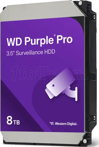 Photo de Disque Dur 3,5" Western Digital Purple Pro 8To 256Mo - S-ATA