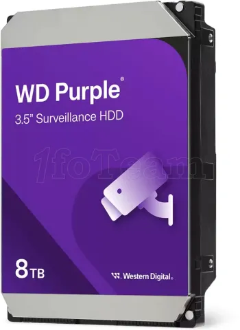 Photo de Disque Dur 3,5" Western Digital Purple Surveillance 8To 256Mo - S-ATA