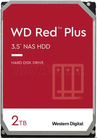 Photo de Disque Dur 3,5" Western Digital Red Plus 2To 128Mo - S-ATA 3,5"