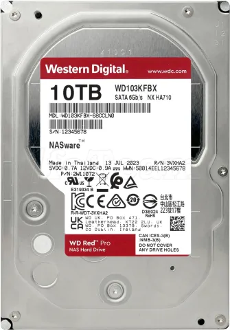 Photo de Disque Dur 3,5" Western Digital Red Pro 10To 512Mo - S-ATA