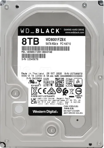 Photo de Disque Dur 3,5" Western Digital WD_Black 8To - S-ATA 3,5"