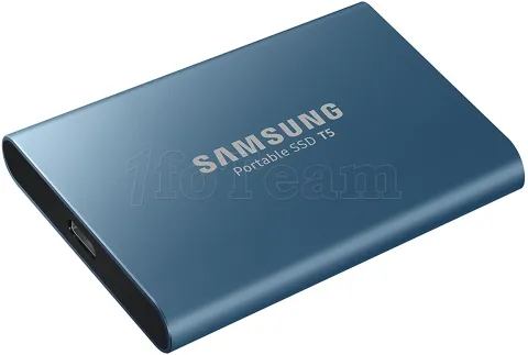 Photo de Disque dur externe Samsung SSD portable T5 250 Go (MU-PA250B/EU) USB 3.0 - 2,5" (Bleu)