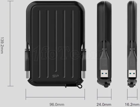 Photo de Disque dur externe Silicon Power Armor A66 - 2To (Noir/Jaune)