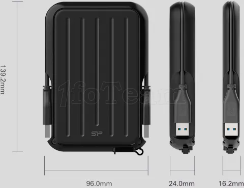 Photo de Disque dur externe Silicon Power Armor A66 - 4To (Noir)