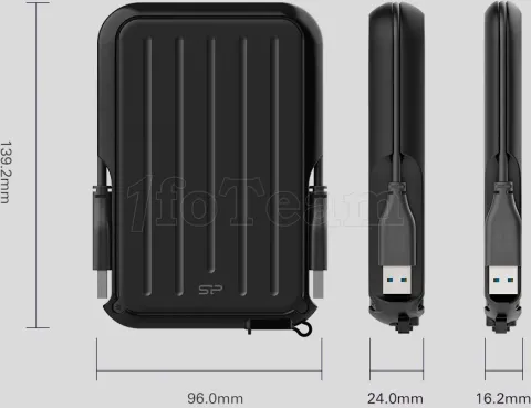 Photo de Disque dur externe Silicon Power Armor A66 - 4To (Noir/Bleu)