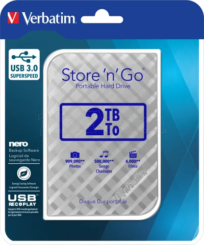 Photo de Disque Dur externe Verbatim Store'N'Go - 2To  (Argent)