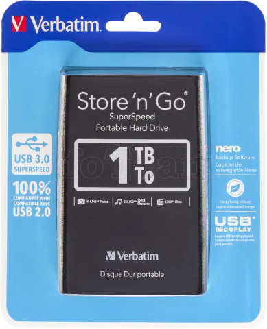 Photo de Disque Dur externe Verbatim Store'N'Go 3.0 - 1To  (Noir)