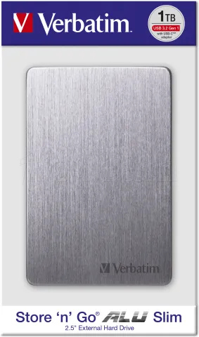 Photo de Disque dur externe Verbatim Store'N'Go Alu Slim - 1To (Gris)