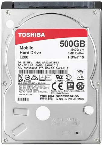 Photo de Disque Dur portable Toshiba L200 - 2"1/2 1 500 Go 5400 trs S-ATA 3