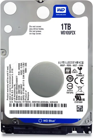 Photo de Disque Dur portable Western Digital 2"1/2 1000 Go 5400 trs S-ATA 3 - WD10SPZX - 7mm