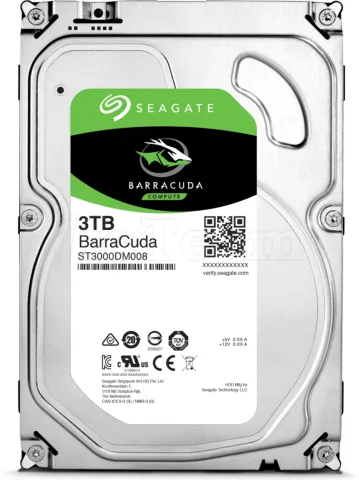 Photo de Disque Dur Seagate 3 To (3000 Go) S-ATA 3 - (6 Gb/s) (ST3000DM008)