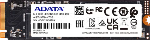 Photo de Disque SSD Adata Legend 960 Max 4To  avec dissipateur - M.2 NVMe Type 2280