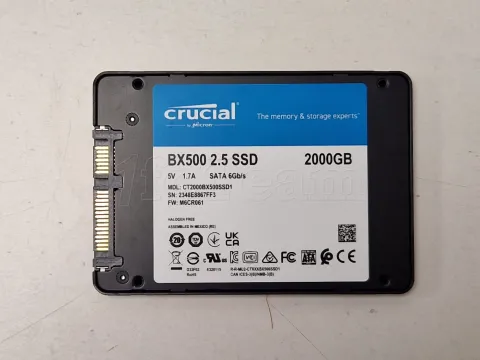 Photo de Disque SSD Crucial BX500 2To  S-ATA 2,5" - SN 2348E8867FF3 - ID 201758