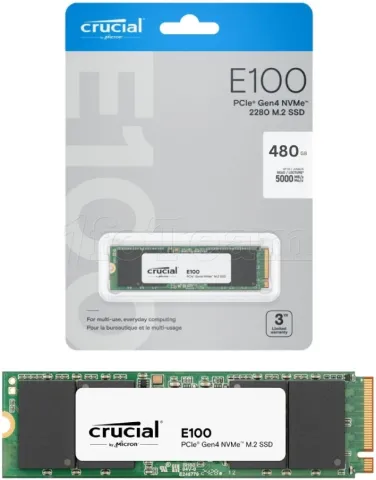 Photo de Disque SSD Crucial E100 480Go - M.2 NVMe Type 2280 Version OEM