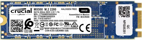 Photo de Disque SSD Crucial MX500 500Go - SATA M.2 Type 2280