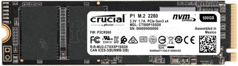 Photo de Disque SSD Crucial P1 500 Go - NVMe M.2 Type 2280